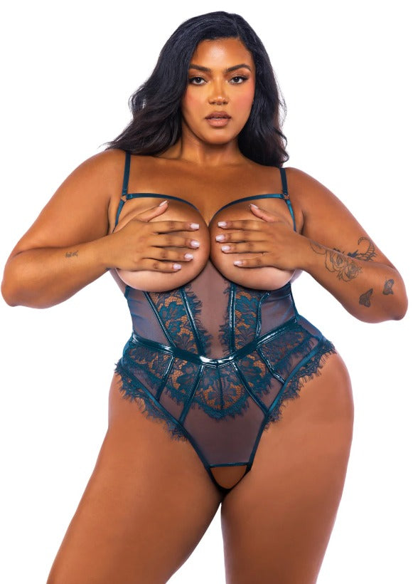 LI709 - Eden Open-Cup Crotchless Teddy
