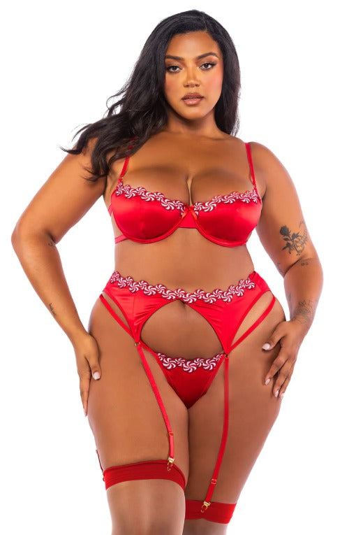 LI762 - Peppermint Kiss 3-Piece Garter Set