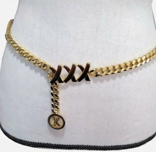 Vintage PALOMA PICASSO GOLD PLATED BRONZE “KISS” BELT