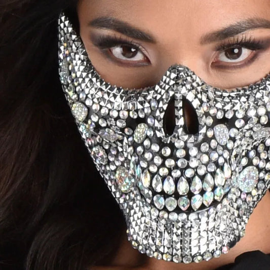Deluxe Crystal Skull Half Face Mask