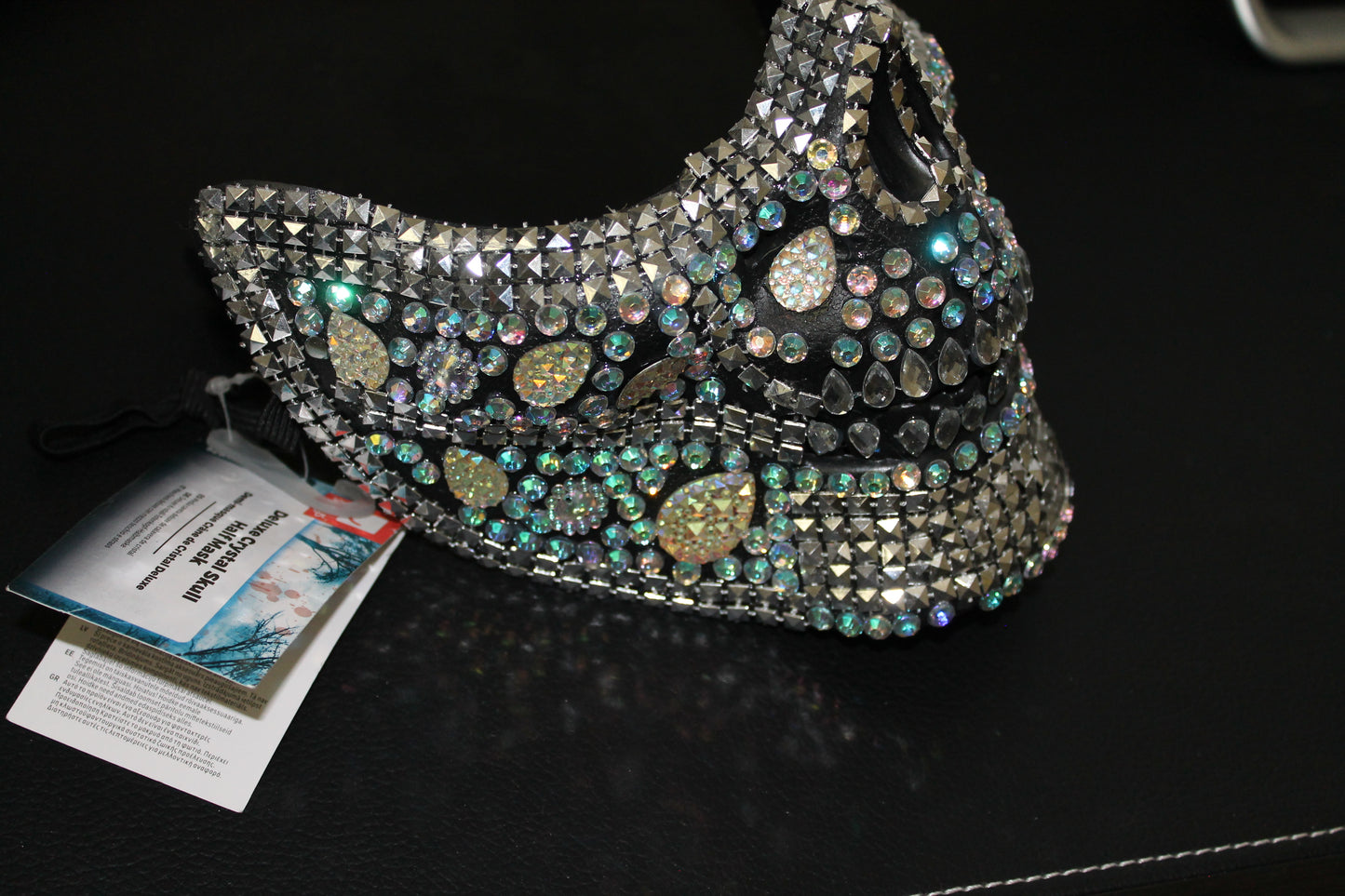 Deluxe Crystal Skull Half Face Mask
