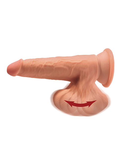 King Cock Plus 7" Triple Density Cock w/Swinging Balls - Ivory