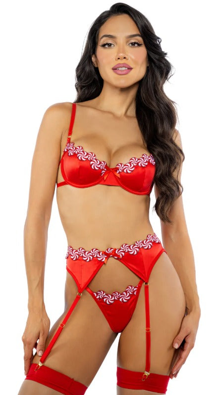 LI762 - Peppermint Kiss 3-Piece Garter Set