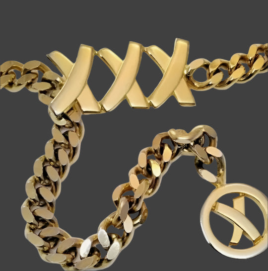 Vintage PALOMA PICASSO GOLD PLATED BRONZE “KISS” BELT