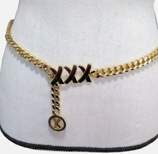 Vintage PALOMA PICASSO GOLD PLATED BRONZE “KISS” BELT